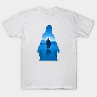 Virgin Mary Silhouette Shirt | Marian Desert Christian Art Design T-Shirt